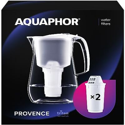 AQUAPHOR Wasserfilter Karaffe Provence Weiß - Mit 2 A5 Filtern AQUAPHOR Wasserfilter Karaffe Provence Weiß - Mit 2 A5 Filtern