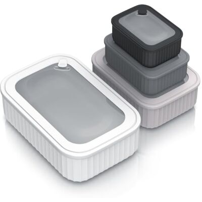Arendo – Vorratsdosen mit Deckel – Lunchbox Set 4 Dosen bis zu 4 Liter – Dampf-/Druckventil – ineinander stapelbar – spülmaschinengeeignet – für Lebensmittel Vorräte Meal-Prep u.v.m. Arendo – Vorratsdosen mit Deckel – Lunchbox Set 4 Dosen bis zu 4 Liter – Dampf-/Druckventil – ineinander stapelbar – spülmaschinengeeignet – für Lebensmittel Vorräte Meal-Prep u.v.m.