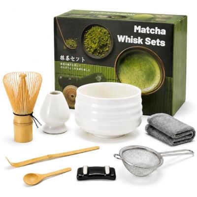 Mulbijeo Matcha Set, 7-teiliges Set Inklusive Komplettem Zubehör, Ceremonial Matcha, Kommt mit Rührer, Sieb usw., Lebensmittelechten Materialien, Geeignet zum Verschenken Mulbijeo Matcha Set, 7-teiliges Set Inklusive Komplettem Zubehör, Ceremonial Matcha, Kommt mit Rührer, Sieb usw., Lebensmittelechten Materialien, Geeignet zum Verschenken