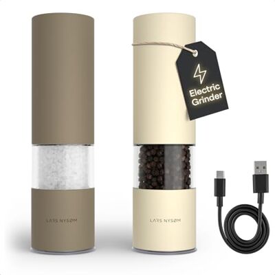 LARS NYSØM LARS NYSOM Salz und Pfeffermühle Elektrisch Gewürzmühle Elektrisch USB-C Wiederaufladbare Gewürzmühlen Set mit Keramikmahlwerk 6 Stufen von sehr fein bis sehr grob Deckel schützt vor Krümel LARS NYSØM LARS NYSOM Salz und Pfeffermühle Elektrisch Gewürzmühle Elektrisch USB-C Wiederaufladbare Gewürzmühlen Set mit Keramikmahlwerk 6 Stufen von sehr fein bis sehr grob Deckel schützt vor Krümel