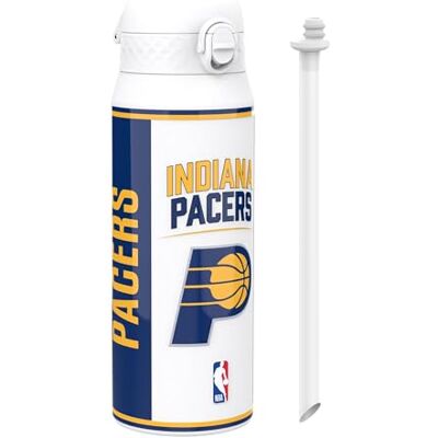 ion8 NBA Indiana Pacers Trinkflasche Mit Herausnehmbarem Strohhalm, 750ml/24oz, Auslaufsichere Isolierflasche, Leicht Zu Öffnen, Sicherer Verschluss, Spülmaschinenfest, Klappdeckel, Metallflasche ion8 NBA Indiana Pacers Trinkflasche Mit Herausnehmbarem Strohhalm, 750ml/24oz, Auslaufsichere Isolierflasche, Leicht Zu Öffnen, Sicherer Verschluss, Spülmaschinenfest, Klappdeckel, Metallflasche