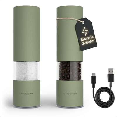 LARS NYSØM LARS NYSOM Salz und Pfeffermühle Elektrisch Gewürzmühle Elektrisch USB-C Wiederaufladbare Gewürzmühlen Set mit Keramikmahlwerk 6 Stufen von sehr fein bis sehr grob Deckel schützt vor Krümel LARS NYSØM LARS NYSOM Salz und Pfeffermühle Elektrisch Gewürzmühle Elektrisch USB-C Wiederaufladbare Gewürzmühlen Set mit Keramikmahlwerk 6 Stufen von sehr fein bis sehr grob Deckel schützt vor Krümel