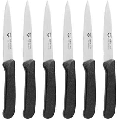 GRÄWE Gemüsemesser, 6er Set, kleines Küchenmesser-Set, Obstmesser, Schälmesser, Edelstahl, schwarz, super scharf geschliffen GRÄWE Gemüsemesser, 6er Set, kleines Küchenmesser-Set, Obstmesser, Schälmesser, Edelstahl, schwarz, super scharf geschliffen