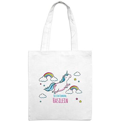 printplanet Jutebeutel mit Namen Hasilein Motiv Dickes Einhorn Farbe weiß Stoffbeutel, Jutesack, Hipster, Beutel printplanet Jutebeutel mit Namen Hasilein Motiv Dickes Einhorn Farbe weiß Stoffbeutel, Jutesack, Hipster, Beutel