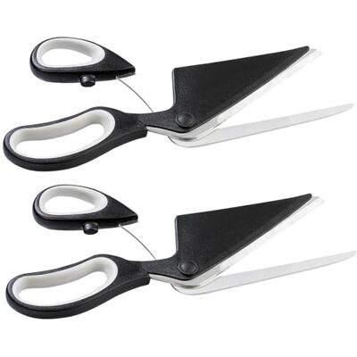Rosenstein & Söhne Flammkuchenschere: 2er-Set Pizza-Schere mit extra scharfen Klingen (Schere für Pizza und Flammkuchen, Schneidheber) Rosenstein & Söhne Flammkuchenschere: 2er-Set Pizza-Schere mit extra scharfen Klingen (Schere für Pizza und Flammkuchen, Schneidheber)