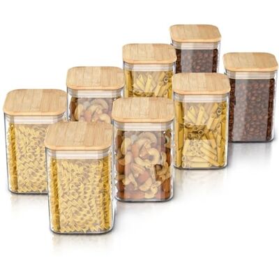 Arendo Vorratsgläser mit Deckel 1200ml 8er Set Behälter aus Glas – hitzebeständig – Vorratsdosen/Vorratsbehälter mit Bambusdeckel luftdicht für Müsli Zucker Mehl Kaffee Reis Arendo Vorratsgläser mit Deckel 1200ml 8er Set Behälter aus Glas – hitzebeständig – Vorratsdosen/Vorratsbehälter mit Bambusdeckel luftdicht für Müsli Zucker Mehl Kaffee Reis