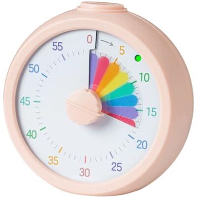 Relaxdays visueller Timer, leiser Kinder-Timer, optischer Alarm, rosa 60 Min Countdown-Timer, Regenbogen, Pomodoro Relaxdays visueller Timer, leiser Kinder-Timer, optischer Alarm, rosa 60 Min Countdown-Timer, Regenbogen, Pomodoro