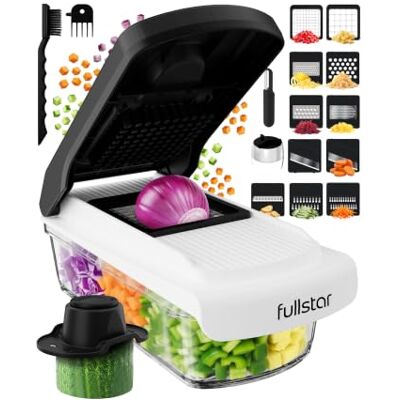 fullstar Pro Core Gemüseschneider & Mandoline Gemüsehobel 14 Klingen Schneider & Reibe für Gemüse, Obst, Kartoffeln Zwiebelschneider, Julienneschneider & Käsereibe (14-in-1, Weiß) fullstar Pro Core Gemüseschneider & Mandoline Gemüsehobel 14 Klingen Schneider & Reibe für Gemüse, Obst, Kartoffeln Zwiebelschneider, Julienneschneider & Käsereibe (14-in-1, Weiß)