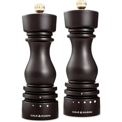 Cole & Mason London Salz und Pfeffermühle Holz Set 18 cm, Mahlgrad-Auswahl Cole & Mason London Salz und Pfeffermühle Holz Set 18 cm, Mahlgrad-Auswahl