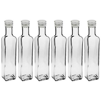 Vitrea 12 leere Glasflaschen "Maraska" 500 ml incl. Schraubverschluss Silber und Saftflasche Likörflaschen Schnapsflaschen Ölflaschen Flaschen Wasserflasche aus Glas zum selbst befüllen Vitrea 12 leere Glasflaschen "Maraska" 500 ml incl. Schraubverschluss Silber und Saftflasche Likörflaschen Schnapsflaschen Ölflaschen Flaschen Wasserflasche aus Glas zum selbst befüllen
