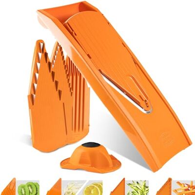 Börner V1 ClassicLine Gemüsehobel Starter Set Mit 4 Einsätzen Orange Mit Sicherheitsfruchthalter + 4 Einsätzen Scheiben in 3 Schnittstärken Stifte in 2 Größen Edelstahlmesser BPA-frei Börner V1 ClassicLine Gemüsehobel Starter Set Mit 4 Einsätzen Orange Mit Sicherheitsfruchthalter + 4 Einsätzen Scheiben in 3 Schnittstärken Stifte in 2 Größen Edelstahlmesser BPA-frei