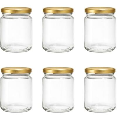 Vitrea 6x Marmeladengläser 275 ml mit Deckel Gold TO 66 Einmachgläser zum befüllen mit Schraubdeckel Sturzgläser für Marmelade Schraubgläser leere Gläser 6 Stück Vitrea 6x Marmeladengläser 275 ml mit Deckel Gold TO 66 Einmachgläser zum befüllen mit Schraubdeckel Sturzgläser für Marmelade Schraubgläser leere Gläser 6 Stück