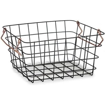 Bigbuy Home Stahl Schwarz Kupfer Drahtkorb - 22,5 x 14 x 31,5 cm Bigbuy Home Stahl Schwarz Kupfer Drahtkorb - 22,5 x 14 x 31,5 cm