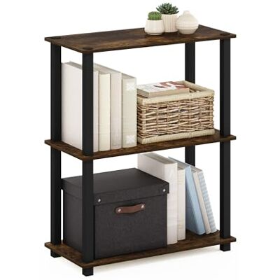 Furinno Turn-S-Tube 3-stufiger Amber Pine/schwarz Regal - Aufbewahrung Furinno Turn-S-Tube 3-stufiger Amber Pine/schwarz Regal - Aufbewahrung