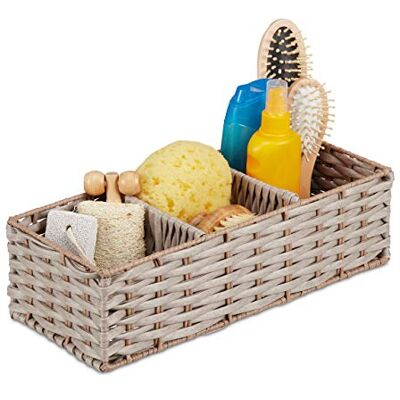 RELAXDAYS Badezimmer-Organizer, Geflochten, Platzsparend, 3 Fächer - Badbehälter RELAXDAYS Badezimmer-Organizer, Geflochten, Platzsparend, 3 Fächer - Badbehälter