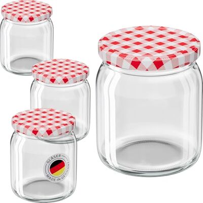 WELLGRO 100x Einmachgläser 400ml – Schraubdeckel TO82 rot kariert – Made in Germany – Vorratsgläser, Marmeladengläser, Aufbewahrungsgläser & Gärgläser WELLGRO 100x Einmachgläser 400ml – Schraubdeckel TO82 rot kariert – Made in Germany – Vorratsgläser, Marmeladengläser, Aufbewahrungsgläser & Gärgläser