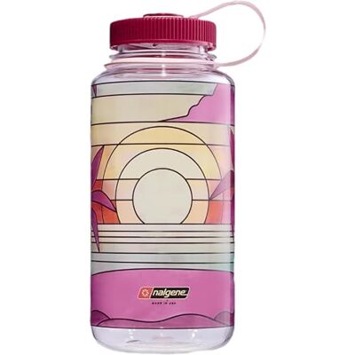 Nalgene Sustain Wasserflasche mit breiter Öffnung, klares Buntglas, Sonnenuntergang Nalgene Sustain Wasserflasche mit breiter Öffnung, klares Buntglas, Sonnenuntergang