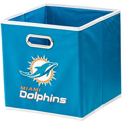 Franklin Sports NFL Miami Dolphins Faltbarer Aufbewahrungsbehälter, NFL Faltwürfel, Aufbewahrungsbehälter, passend für Mülleimer, Stoff, NFL-Team, Aufbewahrungswürfel, Einheitsgröße Franklin Sports NFL Miami Dolphins Faltbarer Aufbewahrungsbehälter, NFL Faltwürfel, Aufbewahrungsbehälter, passend für Mülleimer, Stoff, NFL-Team, Aufbewahrungswürfel, Einheitsgröße
