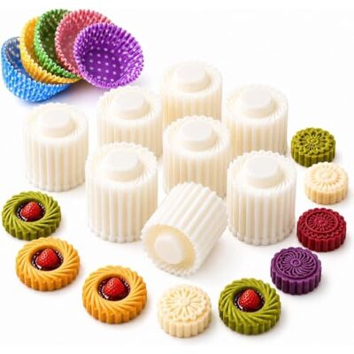 Generic Moon Cake Form zum Pressen Mondkuchen Stempel für Cookies Mohnblumen Motiv Runde Handpress Form für DIY-Mondkuchen und wiederverwendbare Cookie-Stempel mit Papierablagen Generic Moon Cake Form zum Pressen Mondkuchen Stempel für Cookies Mohnblumen Motiv Runde Handpress Form für DIY-Mondkuchen und wiederverwendbare Cookie-Stempel mit Papierablagen