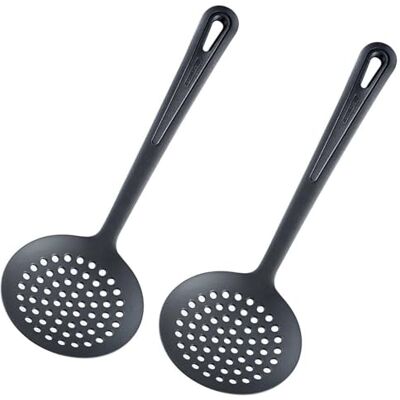 Westmark 2 Schaumlöffel/Schöpf-/Abseihlöffel Gentle – ideal zum Abschöpfen/-tropfen und Herausnehmen aus der Pfanne oder Kochtopf Länge 32,2 cm, – Schwarz, 285022E3 Westmark 2 Schaumlöffel/Schöpf-/Abseihlöffel Gentle – ideal zum Abschöpfen/-tropfen und Herausnehmen aus der Pfanne oder Kochtopf Länge 32,2 cm, – Schwarz, 285022E3
