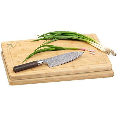 Rosenstein & Söhne Bambusschneidebrett: 2er-Set XL-Bambus-Schneidebretter mit Saftrille, 45 x 30 cm (Lebensmittel-Schneidebrett, Holzbretter Küche groß, Backen) Rosenstein & Söhne Bambusschneidebrett: 2er-Set XL-Bambus-Schneidebretter mit Saftrille, 45 x 30 cm (Lebensmittel-Schneidebrett, Holzbretter Küche groß, Backen)