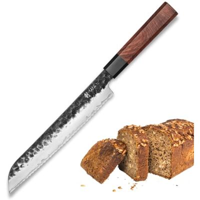 Wakoli Kensei Brotmesser, 22 cm Klinge, Wellenschliff, 3-Lagen-Verbundstahl Brotschneidemesser mit einseitigem 15°-Wellenschliff und Redwood-Griff; für Brot, Baguette & feste Krusten, samt Geschenkbox. Wakoli Kensei Brotmesser, 22 cm Klinge, Wellenschliff, 3-Lagen-Verbundstahl Brotschneidemesser mit einseitigem 15°-Wellenschliff und Redwood-Griff; für Brot, Baguette & feste Krusten, samt Geschenkbox.