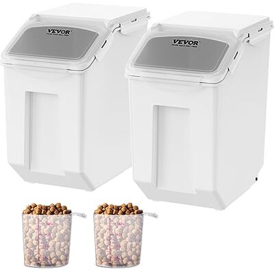 VEVOR Mottensichere Vorratsdosen Aufbewahrungsbox Küche 15 L x 2, Sichtbarer Vorratsbehälter PP mit Deckel und Rollen, Luftdichter Behälter für Reis, Mehl, Zucker, Hülsenfrüchte, Nüsse, Tiernahrung VEVOR Mottensichere Vorratsdosen Aufbewahrungsbox Küche 15 L x 2, Sichtbarer Vorratsbehälter PP mit Deckel und Rollen, Luftdichter Behälter für Reis, Mehl, Zucker, Hülsenfrüchte, Nüsse, Tiernahrung