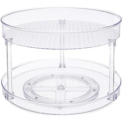 Amazon Drehregal Lazy Susan, 2 Ebenen, transparent, Organizer, 30,5 cm Amazon Drehregal Lazy Susan, 2 Ebenen, transparent, Organizer, 30,5 cm