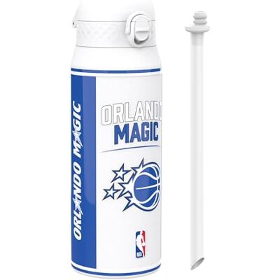 ion8 NBA Orlando Magic Trinkflasche Mit Herausnehmbarem Strohhalm, 750ml/24oz, Auslaufsichere Isolierflasche, Leicht Zu Öffnen, Sicherer Verschluss, Spülmaschinenfest, Klappdeckel, Metallflasche ion8 NBA Orlando Magic Trinkflasche Mit Herausnehmbarem Strohhalm, 750ml/24oz, Auslaufsichere Isolierflasche, Leicht Zu Öffnen, Sicherer Verschluss, Spülmaschinenfest, Klappdeckel, Metallflasche