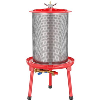 Wiltec Edelstahl Hydropresse mit 20 Liter Korbinhalt, Wasserdruckpresse mit 3 bar zum Pressen von Obst Wiltec Edelstahl Hydropresse mit 20 Liter Korbinhalt, Wasserdruckpresse mit 3 bar zum Pressen von Obst