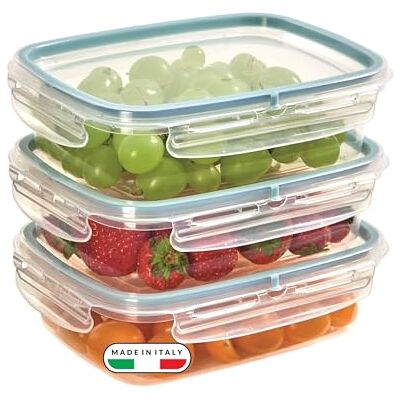 Snips , Lock, Rechteckiger Mealprepboxen für die Aufbewahrung von Lebensmitteln 0,6 L 3er Set Frischhaltedosen 18,4 x 13,8 x 8 cm Hergestellt in Italien Snips , Lock, Rechteckiger Mealprepboxen für die Aufbewahrung von Lebensmitteln 0,6 L 3er Set Frischhaltedosen 18,4 x 13,8 x 8 cm Hergestellt in Italien