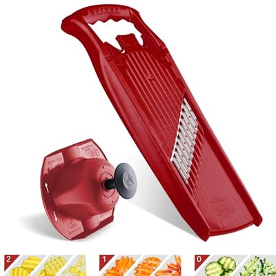 Börner Welle-Waffel PowerLine Wellenschneider 2er Set Rot Mit Sicherheitsfruchthalter Für Gitterkartoffeln & Pommes 3 Schnittmuster 7,5 mm Welle & 6 mm Waffel Made in Germany Börner Welle-Waffel PowerLine Wellenschneider 2er Set Rot Mit Sicherheitsfruchthalter Für Gitterkartoffeln & Pommes 3 Schnittmuster 7,5 mm Welle & 6 mm Waffel Made in Germany