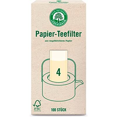 Lebensbaum Papier-Teefilter Gr. 4, Teefilter für geschmackvollen & natürlichen Teegenuss, aus ungebleichtem Papier, kompostierbar, 100 Stück Lebensbaum Papier-Teefilter Gr. 4, Teefilter für geschmackvollen & natürlichen Teegenuss, aus ungebleichtem Papier, kompostierbar, 100 Stück
