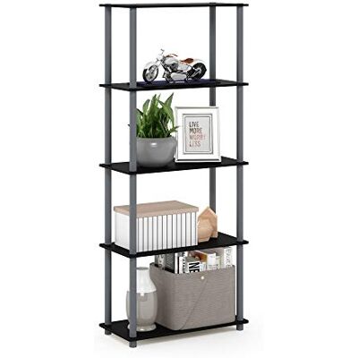 Furinno Turn-N-Tube Regalsystem - Offenes Design, Schwarz/Grau Furinno Turn-N-Tube Regalsystem - Offenes Design, Schwarz/Grau