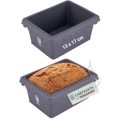 FACKELMANN Chefkoch trifft Mini-Kastenform 2er-Set für Heißluftfritteuse und Backofen – Silikon Backformen dunkelgrau, 17 x 13,5 x 7,6 cm, 1100 ml, für Brot und Kuchen, spülmaschinengeeignet FACKELMANN Chefkoch trifft Mini-Kastenform 2er-Set für Heißluftfritteuse und Backofen – Silikon Backformen dunkelgrau, 17 x 13,5 x 7,6 cm, 1100 ml, für Brot und Kuchen, spülmaschinengeeignet