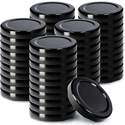 KADAX 50er Set Schraubdeckel TO53 für Gläser 53mm Schwarz – Twist-Off Ersatzdeckel für 115ml Gläser & Saftflaschen, Luftdicht & Spülmaschinenfest KADAX 50er Set Schraubdeckel TO53 für Gläser 53mm Schwarz – Twist-Off Ersatzdeckel für 115ml Gläser & Saftflaschen, Luftdicht & Spülmaschinenfest