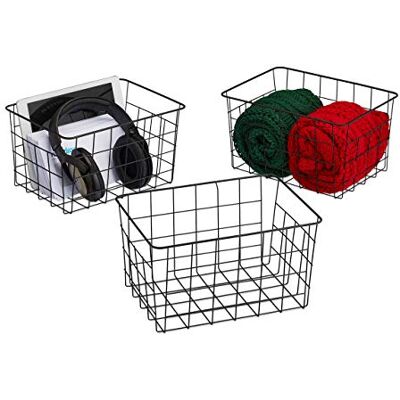 Relaxdays Drahtkorb 3er Set, rechteckig, schwarz Gitterkorb zur Aufbewahrung, HBT: 15,5 x 28 x 20 cm, Deko Metallkorb Relaxdays Drahtkorb 3er Set, rechteckig, schwarz Gitterkorb zur Aufbewahrung, HBT: 15,5 x 28 x 20 cm, Deko Metallkorb