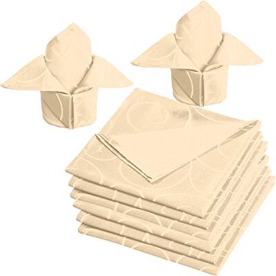 Erwin Müller Stoff-Serviette Oberhausen 8er- Pack, Jacquard Ranken Sekt Größe 50x50 cm pflegeleicht, bügelleicht Erwin Müller Stoff-Serviette Oberhausen 8er- Pack, Jacquard Ranken Sekt Größe 50x50 cm pflegeleicht, bügelleicht