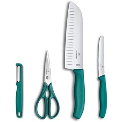 Victorinox Classic Küchenset 4-teilig Santokumesser, Schere & Schäler Victorinox Classic Küchenset 4-teilig Santokumesser, Schere & Schäler