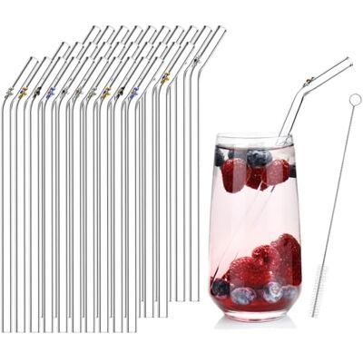 com-four ® 30x Glasstrohalme spülmaschinenfest und wiederverwendbar com-four ® 30x Glasstrohalme spülmaschinenfest und wiederverwendbar