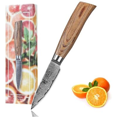 Wakoli EDIB Pro Officemesser 8 cm aus 67 Lagen Damaststahl mit VG10 Kern Schälmesser, Obstmesser und Gemüsemesser mit Pakkaholzgriff für präzise Arbeiten an Obst und Gemüse, geliefert in Geschenkbox Wakoli EDIB Pro Officemesser 8 cm aus 67 Lagen Damaststahl mit VG10 Kern Schälmesser, Obstmesser und Gemüsemesser mit Pakkaholzgriff für präzise Arbeiten an Obst und Gemüse, geliefert in Geschenkbox