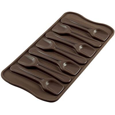 silikomart SCG28 Silikonform für CHOCO SPOON Pralinen, Antihaft, 8 Schokoladenlöffel, Packung mit 1 Form für Süßigkeiten, Easy Choc, 96 x 26 mm, h 16 mm, Made in Italy silikomart SCG28 Silikonform für CHOCO SPOON Pralinen, Antihaft, 8 Schokoladenlöffel, Packung mit 1 Form für Süßigkeiten, Easy Choc, 96 x 26 mm, h 16 mm, Made in Italy