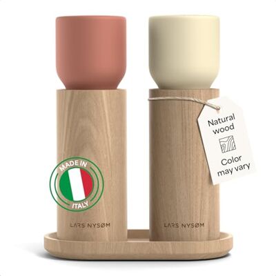 LARS NYSØM Salz und Pfeffermühle Holz Set Manuelle Mühlen Keramikmahlwerk Passender Untersetzer aus Buchenholz Made in Italy Einstellbarer Mahlgrad von fein bis grob Salzmühle für grobes Salz LARS NYSØM Salz und Pfeffermühle Holz Set Manuelle Mühlen Keramikmahlwerk Passender Untersetzer aus Buchenholz Made in Italy Einstellbarer Mahlgrad von fein bis grob Salzmühle für grobes Salz