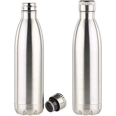 Rosenstein & Söhne Thermoflasche: 2er-Set Doppelwandige Vakuum-Isolierflaschen aus Edelstahl, 750 ml (Kühlflasche, Flasche Edelstahl, Kaffee) Rosenstein & Söhne Thermoflasche: 2er-Set Doppelwandige Vakuum-Isolierflaschen aus Edelstahl, 750 ml (Kühlflasche, Flasche Edelstahl, Kaffee)