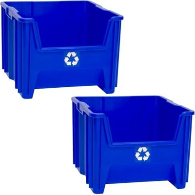 ReadySpace 2er-Pack robuste Recyclingbehälter mit offener Vorderseite, Kunststoffbehälter, 4,7 l, blau (13018BLUERS) ReadySpace 2er-Pack robuste Recyclingbehälter mit offener Vorderseite, Kunststoffbehälter, 4,7 l, blau (13018BLUERS)