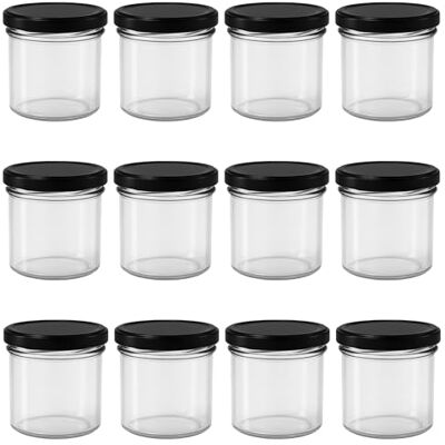 Vitrea 12x Marmeladengläser 125 ml mit Deckel Schwarz TO 66 Einmachgläser zum befüllen mit Schraubdeckel Sturzgläser für Marmelade Schraubgläser leere Gläser 12 Stück Vitrea 12x Marmeladengläser 125 ml mit Deckel Schwarz TO 66 Einmachgläser zum befüllen mit Schraubdeckel Sturzgläser für Marmelade Schraubgläser leere Gläser 12 Stück