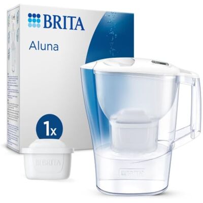 Brita Wasserfilter-Kanne MAXTRA Aluna, 1x Pure Performance Kartusche Weiß (2,4l) kühlschrankgeeignete Kanne, Filterwechselanzeige, Klappdeckel, Filterkartusche reduziert PFAS, Kalk, Metalle etc. Brita Wasserfilter-Kanne MAXTRA Aluna, 1x Pure Performance Kartusche Weiß (2,4l) kühlschrankgeeignete Kanne, Filterwechselanzeige, Klappdeckel, Filterkartusche reduziert PFAS, Kalk, Metalle etc.