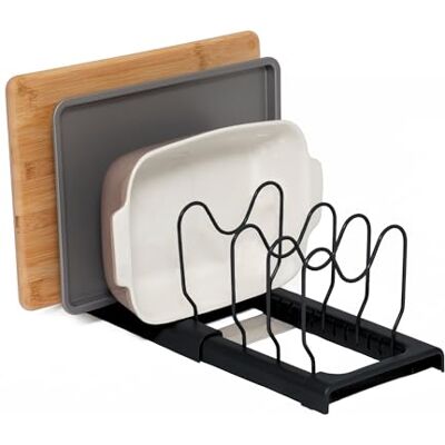 simplywire Erweiterbar Backblech- und Schneidebrett-Gestell Schwarz Groß Pfannendeckelaufbewahrung Küchenschrank-Organizer Kunststoffbeschichteter Stahl simplywire Erweiterbar Backblech- und Schneidebrett-Gestell Schwarz Groß Pfannendeckelaufbewahrung Küchenschrank-Organizer Kunststoffbeschichteter Stahl