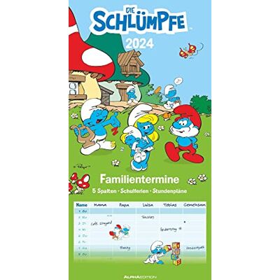 Alpha Familientermine Die Schlümpfe 2024 Familien-Timer 22x45 cm mit Ferienterminen 5 Spalten Wandplaner viele Zusatzinformationen Alpha Familientermine Die Schlümpfe 2024 Familien-Timer 22x45 cm mit Ferienterminen 5 Spalten Wandplaner viele Zusatzinformationen