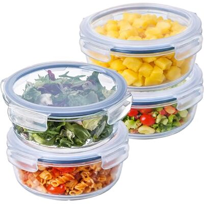 KADAX Glasbehälter 1300 ml mit Deckel, 4er Set, Frischhaltedosen aus Glas, Aufbewahrungsboxen mit Klickverschluss & Silikondichtung, spülmaschinengeeignet KADAX Glasbehälter 1300 ml mit Deckel, 4er Set, Frischhaltedosen aus Glas, Aufbewahrungsboxen mit Klickverschluss & Silikondichtung, spülmaschinengeeignet